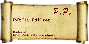 Péli Péter névjegykártya